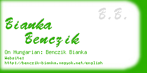 bianka benczik business card